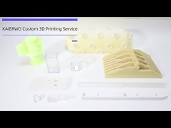 Componentes impressos em 3D em branco com acabamento de superfície lisa